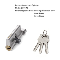 Cylindres de sécurité double ouverture en aluminium et laiton, 3 clés, 70 mm, pour serrure à bouton carré, pour porte en bois, usage universel domestique chambre