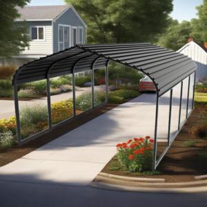 Toit en métal gris robuste Gazebo Abri de voiture et abri de stockage de voiture en <span class=keywords><strong>bois</strong></span> traité sous pression - Product Image 6