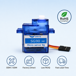 Micro-moteur servo brushless SG90 9g, engrenage en plastique 180 degrés, 4.8V, pièces d'<span class=keywords><strong>avion</strong></span> RC pour actionneur de direction, connecteur JR, klaxon - Product Image 1