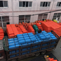 Ponton flottant rempli de mousse, ponton en HDPE, flotteurs de tuyaux, bouées marines vertes et oranges, flottabilité de 35 kg