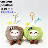 Porte-clés en peluche noix de coco très populaire, adorable breloque en peluche en forme de boisson coco kawaii avec lunettes de soleil pour sac