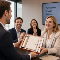 Fourniture d'usine, ensemble de 4 pièces, cadeau de bureau, activité des clients et des employés, cadeau manuel logo entreprise, ensemble de cadeaux pratiques