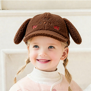 หมวกขนกระต่ายการ์ตูนแสนสบายสำหรับเด็ก - หมวกฤดูหนาวผ้าพลัฌอุ่นๆ พร้อมรายละเอียดหูน่ารักสำหรับเล่นกลางแจ้งสำหรับเด็กๆ - Product Image 6