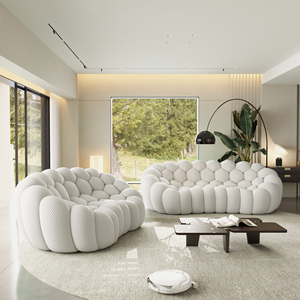 Juego de Sofás VOXHOME Comprimido al Vacío, Moderno para Sala de Estar o Apartamento, Sofá Burbuja en Gris Claro de 1, <span class=keywords><strong>2</strong></span> y <span class=keywords><strong>3</strong></span> Plazas con Diseño Curvo Estilo Fútbol - Product Image 4