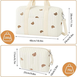 Grande sacoche de maternité pour maman, <span class=keywords><strong>sac</strong></span> à <span class=keywords><strong>langer</strong></span> pour poussette, <span class=keywords><strong>sac</strong></span> de voyage pour bébé, en polyester brodé avec fermeture éclair, simple et résistant à l'eau - Product Image 5