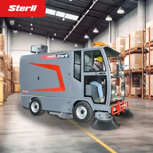 Industrial Outdoor Lixo Sweeper Truck 4 Wheel Steering Cleaning Machine Fechado Powered Road Sweeper Car