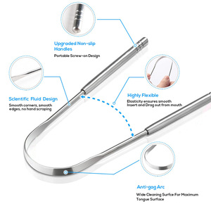 CB Stainless Steel Tongue Cleaner Brush with Nylon Bristles Portable Oral Hygiene <b>Tool</b> for Tongue and <b>Teeth</b> Care - Product Image 6
