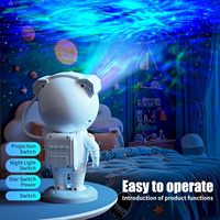 Projecteur astronaute galaxie Angle réglable à 360 ° Veilleuse intelligente BT Haut-parleur Télécommande Spaceman Star pour enfants
