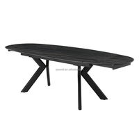 Mobilier d'intérieur pour maison EUR Market Dessus de table de salle à manger en pierre frittée de 12mm d'épaisseur avec fonction d'extension des deux côtés