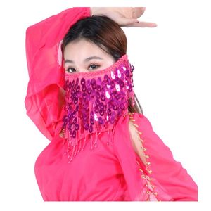 Accesorios <span class=keywords><strong>de</strong></span> Danza del Vientre Nayaking, <span class=keywords><strong>Velos</strong></span> Faciales <span class=keywords><strong>de</strong></span> Chifón con Cuentas y Lentejuelas para Disfraces <span class=keywords><strong>de</strong></span> Danza - Product Image 2