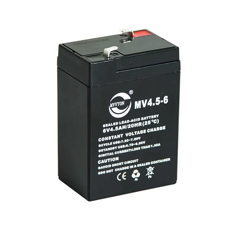 Bateria de chumbo-ácido de alta eficiência 6V4.5AH AGM para eletrônicos de consumo, bateria recarregável de ciclo profundo para UPS e armazenamento de energia