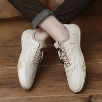 Mocassins en cuir à semelle souple pour hommes, couleur sable noir, pointures 38-46