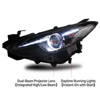 Kit de phares LED DRL Bi-Xénon pour Mazda 3 Axela 2014-2018, lentille de projecteur, installation facile, amélioration des phares avant, pièces automobiles modifiées