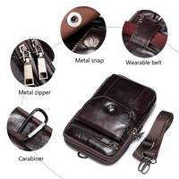 Sac de ceinture en cuir véritable de style vintage pour hommes, pochette de ceinture pour téléphone, petit sac à bandoulière en cuir avec boucle, 7538