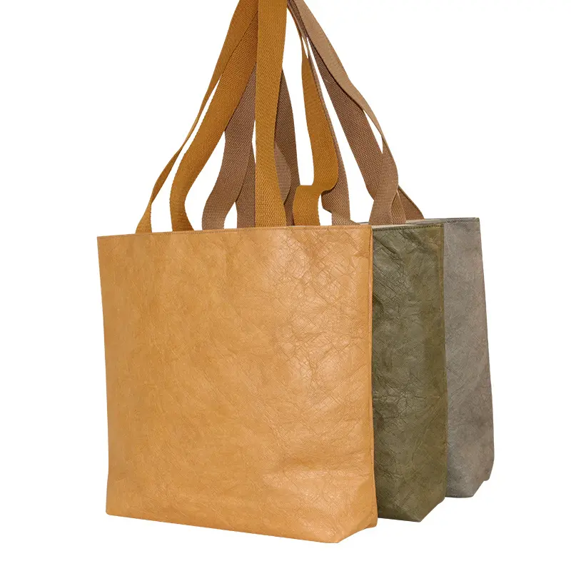 Wasserdichte, leichte Einkaufstasche aus weichem Dupont-Papier Robuste Einkaufstasche mit großer Kapazität