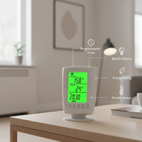 Sensor de Temperatura Inalámbrico de 433MHz para Interiores, Enchufe Europeo, Termostato para Equipos de Calefacción