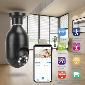 Bombilla WiFi E27 con Cámara IP 1080P FHD, Giro e Inclinación, Audio Bidireccional, Visión Nocturna, Detección de Movimiento, Control por Aplicación, Cámara de Seguridad - Product Image 2