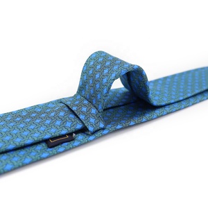 Patrón geométrico sin fisuras patrón impreso, corbata azul de alta calidad azul corbata para hombre venta al por mayor 100% <span class=keywords><strong>corb</strong></span> - Product Image 4