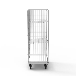 L850xd650xh1745mm लॉन्ड्री रोल केज बहुआयामी ढहने योग्य अलमारियों के दरवाजे गोदाम लॉजिस्टिक ट्रॉली कार्गो और भंडारण उपकरण - Product Image 3