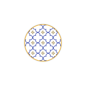 Platos de Cerámica Azules con Borde Dorado, Vajilla de Porcelana Personalizada, Platos Decorativos con Flores, Platos Redondos de Cerámica - Product Image 5