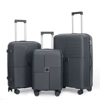 Ensemble de bagages de voyage unisexe légers 3 pièces avec roulettes et serrures, en PP coloré, design tendance, grande capacité