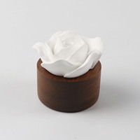 Diffuseur d'huiles essentielles en plâtre parfumé, en céramique et porcelaine, en forme de rose, fait main, à base de bois, vente en gros d'usine