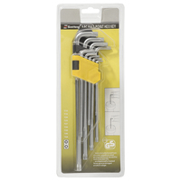 Set kunci L kepala Torx baja populer 9 buah kunci L Hex Spanner DIY kelas metrik sistem pengukuran OEM dukungan disesuaikan