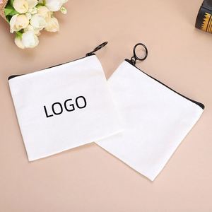 Porte-monnaie en toile à imprimer soi-même, petit portefeuille zippé, impression de logo simple, sac de voyage pratique et portable - Product Image 1