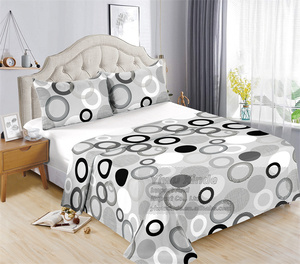 Set di Lenzuola Stampate 100% Cotone King Size con Motivi Floreali e 2 Federe, Usa e Getta e Pieghevoli per Casa e Hotel - Product Image 6