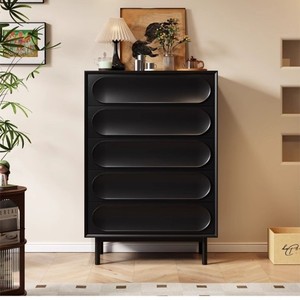 Commode de style vintage en bois massif, commode rétro de style américain, armoire de rangement pour chambre à coucher, armoire d'entrée pour salon - Product Image 5