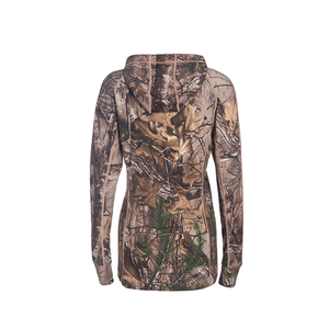 Haut à capuche en laine mérinos tricotée pour femmes, certifié <span class=keywords><strong>Woolmark</strong></span>, motif camouflage, idéal pour la chasse et la pêche, par Solarwool - Product Image 2