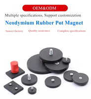Support magnétique pour éclairage de voiture, base magnétique avec filetage 43 66 88 M6 M8, aimant recouvert de caoutchouc, fixation à ventouse souple, aimants de fixation