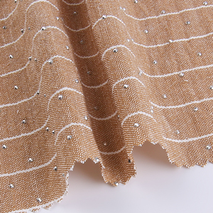 Tissu en polyester 100% tissé <span class=keywords><strong>YVES</strong></span> 160 g/m² à rayures unies avec strass imitation lin pour chemises - Product Image 2