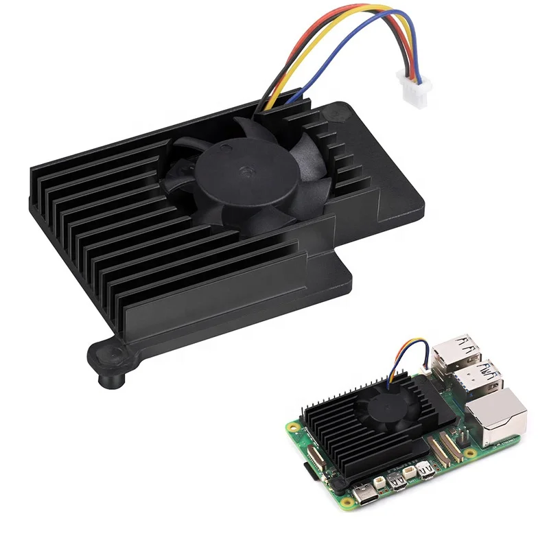 Hoạt động Cooler cho Raspberry Pi 5, hoạt động quạt làm mát, nhôm tản nhiệt, với miếng đệm nhiệt