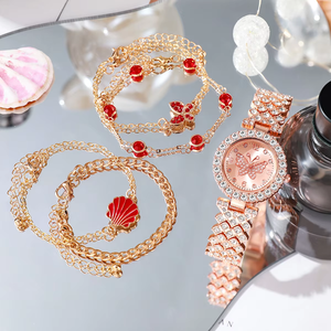 Precio de fábrica Mujeres Negocios Reloj de cuarzo dorado Moda Acero inoxidable Venta al por mayor Mujeres Negocios Diamante Cuarzo Wat - Product Image 6