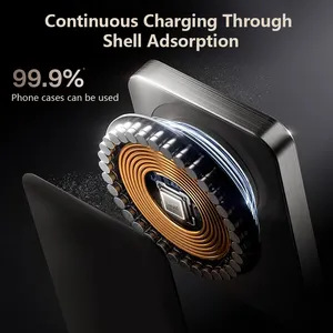 Ultra Slim Aluminum Alloy Magnetic QI Wireless Charging Power Bank 5000mAh PD20W Fast Charge Mini Portable Powerbanks for Huawei