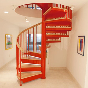 CBMmart esterno salva spazio gradini in legno <span class=keywords><strong>e</strong></span> barra barra in acciaio inox ringhiera con Anti-slip scanalature Design in scala curva - Product Image 5