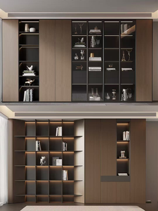 Librería Moderna Italiana Minimalista, Curva, de Concepto Abierto, de Madera Ecológica, Duradera y Ahorradora de Espacio, Directo de Fábrica, para Dormitorio - Product Image 2
