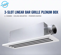 Grille linéaire HVAC à 3 fentes L=1200MM pour boîtier de plénum – Acier inoxydable durable, acier galvanisé, design moderne, réduction du bruit, air