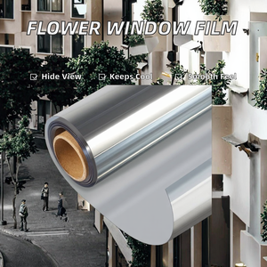 Pegatinas de PVC para Ventanas con Diseño de Flores Pequeñas y Coloridas, Película Decorativa Estática para Edificios de Oficinas, Fácil de Pegar y Despegar - Product Image 2