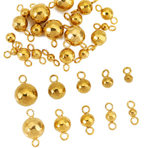 Pendentif boule martelé en acier inoxydable, soudé, à boucle simple ou double, pour la fabrication de bijoux, accessoires DIY pour bracelets - Product Image 4