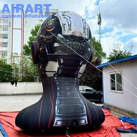6m de haut motif d'impression Offre Spéciale accessoires de tête de Robot gonflable, décoration de scène de musique ballon de tête de Robot AI gonflable