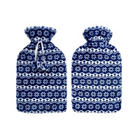Bouillotte en caoutchouc classique HomeTop avec housse en polaire douce, soulagement de la douleur, maintien de la chaleur longue durée, chaleur toute la nuit
