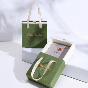 Drawer Type Jewelry <b>Box</b> Paper with Handle for Wedding Travel Portable Ring <b>Earrings</b> Necklace <b>Gifts</b> Custom Jewelry <b>Box</b> - Product Image 3