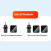 Microphone cravate sans fil 3-en-1 Type C, longue autonomie, accessoire mini caméra, suppression du bruit, installation facile (Plug-and-Play)