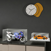 Boîte de présentation en acrylique transparent haut de gamme avec éclairage LED, boîte de présentation de table, vitrine moderne pour figurines de jouets, personnages, modèle Lego