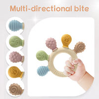 Jouet de dentition pour bébé, anneau de dentition en silicone avec plusieurs picots sensoriels texturés pour nourrissons, jouet de dentition souple et masticable pour soulager les gencives
