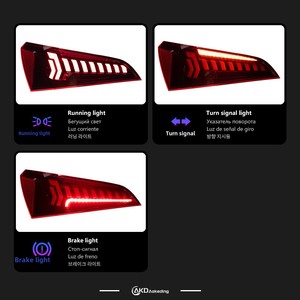 08-17 Q5 Tail Lamp <b>Accessory</b> Modified Dynamic LED Turn Signal Red Lens New Condition 12V Voltage Compatible Q7 Car Styling CG-Q5 - Product Image 2