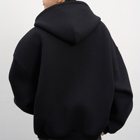 Sweat-shirts à capuche zippés surdimensionnés en coton épais 450 g/m² avec broderie 3D personnalisée et couche d'air