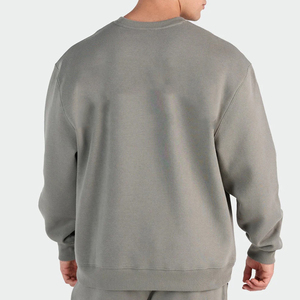 Vendita calda Logo personalizzato autunno <span class=keywords><strong>grigio</strong></span> <span class=keywords><strong>scuro</strong></span> Casual con cappuccio manica lunga calda camicia larga O collo felpe per gli uomini - Product Image 2